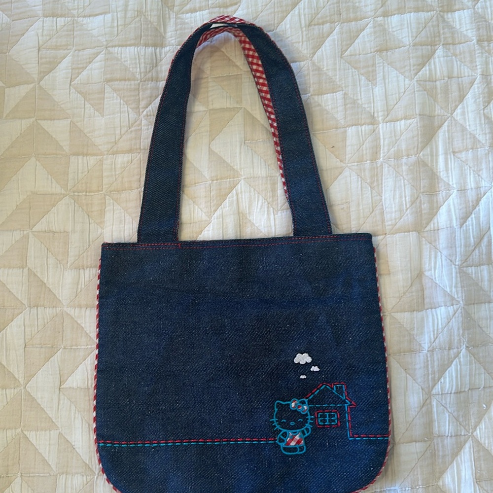 Hello kitty sanrio 2003 cotton denim purse